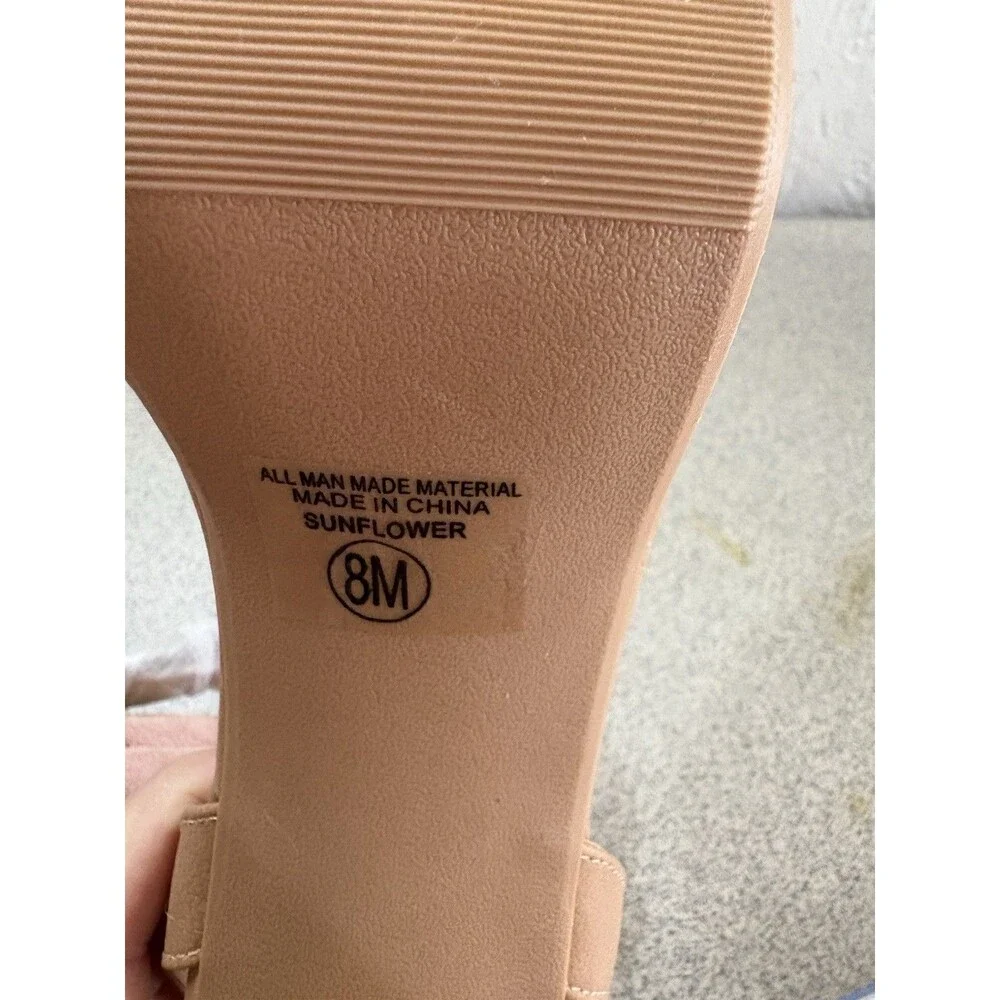 Y Not ? Womens Tan Block Heels Ankle Strap Size 8M  New Without Tags